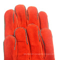 Red Cowhide Split Leather Industrial Hand Safety Welding Work Guts